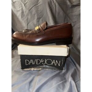 Vintage David & Joan Dress Shoe Brown Men's Size 8.5